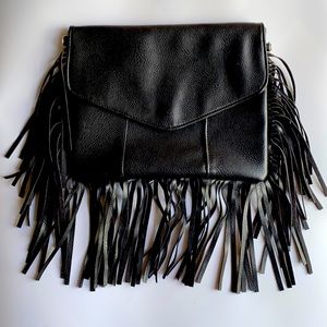Fringe Faux Leather Clutch